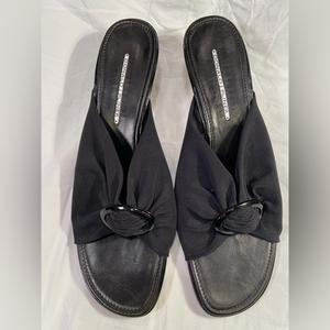 Donald Pliner slip on, square‎ too. Black
